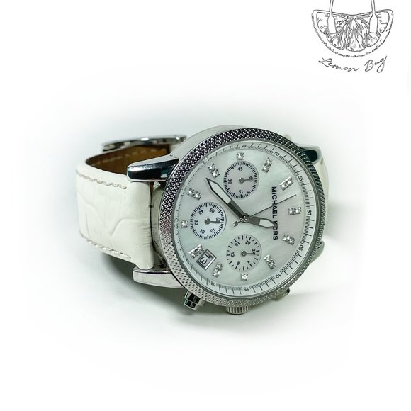 Michael Kors Chronograph Mother Of Pearl Dial Stainless Steel Watch